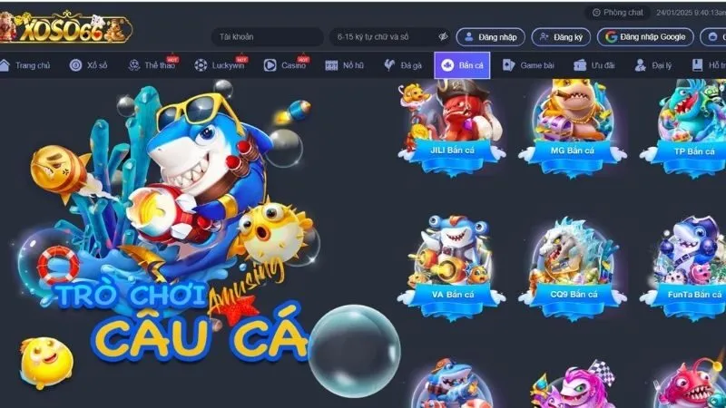 Game bắn cá tại Xoso66 đa dạng phong phú